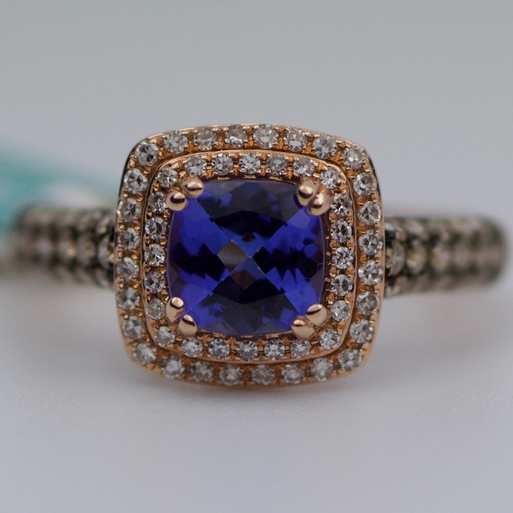 NEW EFFY 14k Rose Gold Tanzanite And Diamond Ring